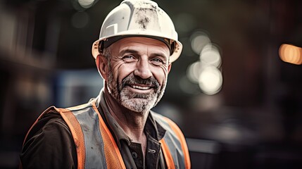 Wall Mural - man working on a construction site construction