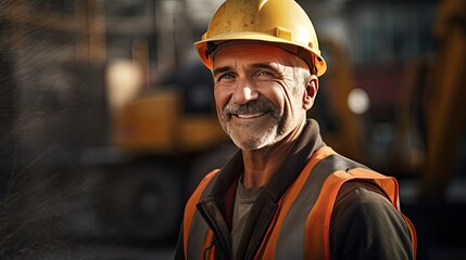 Wall Mural - man working on a construction site construction