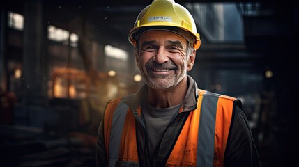 Wall Mural - man working on a construction site construction