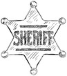 sheriff badge handdrawn illustration