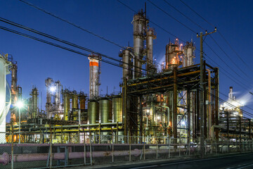 Wall Mural - 川崎市浮島町の工場夜景　
Night view of a factory in Ukishima-cho, Kawasaki City