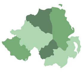  Northern Ireland map. Map of Northern Ireland divided into six main regions