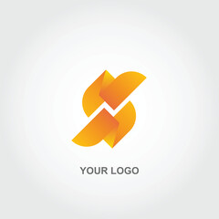 Wall Mural - abstract zigzag logo