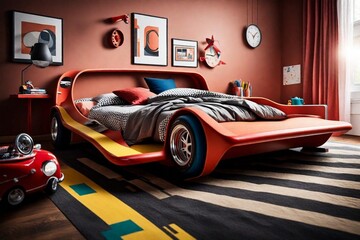 car in the bedroom