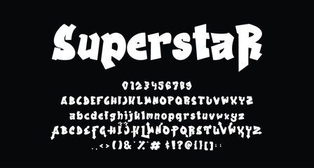 Wall Mural - Superstar graffiti display font Best Alphabet Alphabet Brush Script Logotype Font lettering handwritten