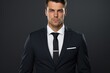© sandra - background grey banner businessman Young business male concept suit stylish man space copy modern closeup formal wear attaching shirt elegant fashion fashionable office caucasian success
