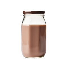 Wall Mural - chocolate drinks,chocolate milk in bottle jar isolated on transparent background,transparency 