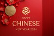 Happy Chinese new year greeting background social media post new year concept illustration