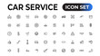 © artnazu - Car service icon set with editable stroke and white background. Auto service, car repair icon set. Car service and garage.