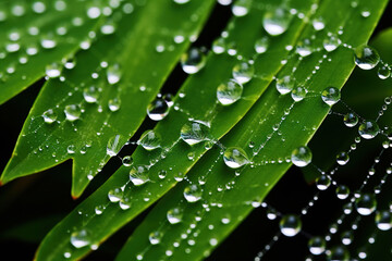 spider web with dew drops. Generative Ai