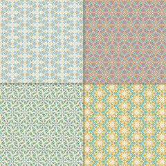  Four seamless color block patterns, background