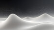 Abstract white particle background. Flow wave with dot landscape. Digital data structure. Future mesh or sound grid. Pattern point visualization. generative AI.