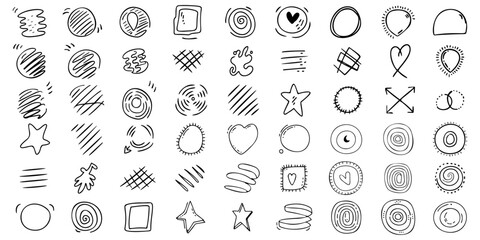 Wall Mural - set of hand drawn design elements. vector doodle
