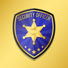 security officer badge for agent illustration vector