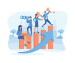 © Alwie99d - Business development.  Teamwork help growing revenue, growth and achievement, team strategy for business success. flat vector modern illustration