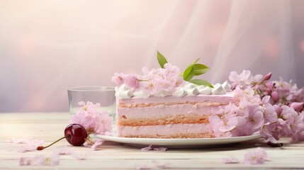 Wall Mural - frosting horizontal cake food illustration layer celebration, birthday wedding, chocolate vanilla frosting horizontal cake food