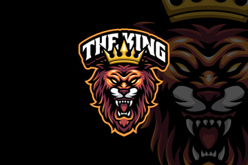 Wall Mural - lion king mascot logo design for sport gaming team