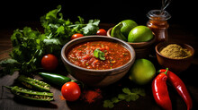 A Spicy Sauce, Succulent Tomatoes And Sizzling Onions, Zesty Chilies And Fresh Cilantro