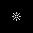 Ship wheel logo design concept icon isolated on dark background