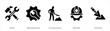 A set of 5 Build icons as tools, maintenance, construction