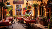 Authentic Italian Trattoria, The Perfect Culinary Restaurant With Outdoor Seating