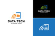 Vector fast document data tech logo, business logo design template