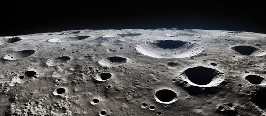 Poster - Detailed view of moon craters and surface texture under full moon.