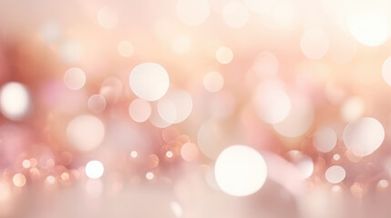 Wall Mural - Abstract blur bokeh background. Blurred ivory, fuzz peach and white silver colors bokeh background