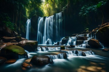 Poster - waterfall in the forest