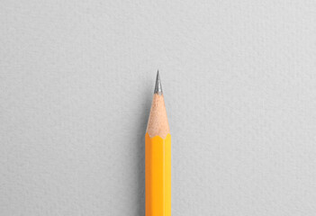 Canvas Print - One sharp graphite pencil on white background, top view