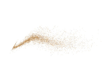 Wall Mural - Vector illustration depicting coffee or chocolate powder in motion, creating a dust cloud that splashes on the ground. The background is light and isolated. Format PNG.