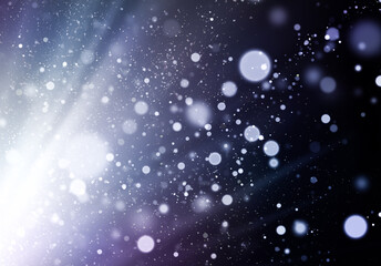 Wall Mural - abstract christmas background with defocused lights, bokeh stars and rays