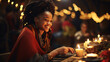 © Gennie Fx - Kwanzaa Celebration, A girl immersed in the nightlife and festive atmosphere. Generative AI