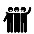 © adi yuhanggana - stick figure vector illustration, stick man, friendship pictogram, people hugging, holding hands