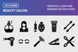 Beauty Salon Glyph Icons Set