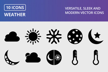 Poster - Weather Glyph Icons Set