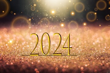 Canvas Print - 2024 number with lights for new year concept