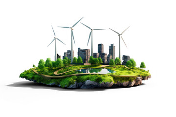 Wind energy, wind turbines, wind power station background. Alternative energy. Sustainable development. Renewable green energy industrial concept.