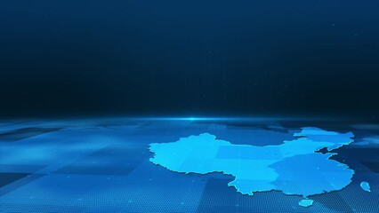 Wall Mural - futuristic technology digital business china map background
