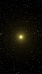 Wall Mural - sun appears and flares. supernova explosion. stars on background in space. 3d rendering. animation. 