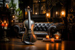 Elegant violin on a polished table surrounded by candlelight, evoking a cozy classical music ambiance.