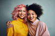 © Michael - Best friends girls with bright hair having fun