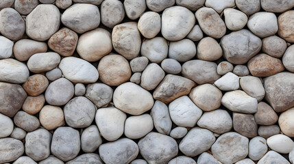 Wall Mural - Wall round stone rock texture and seamless background. generative AI.