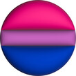 3d illustration Bisexual flag on avatar circle
