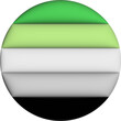 3d illustration Aromantic flag on avatar circle