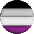 3d illustration Asexual flag on avatar circle
