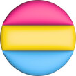 3d illustration Pansexual flag on avatar circle