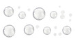 white bubbles isolated on transparent background cutout