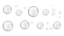 White Bubbles Isolated On Transparent Background Cutout