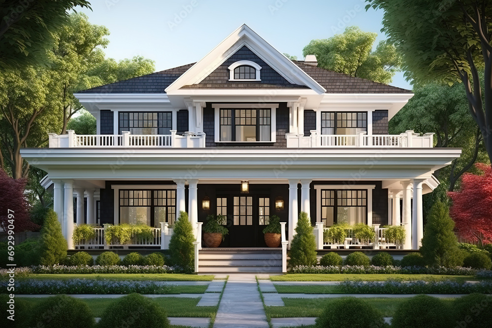 Colonial style American house. American classic home and house designs ...